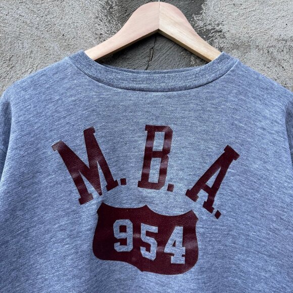70's Russell Athletic M.B.A 954 Faded Grey Sweatshirt Crewneck - Picture 4 of 6